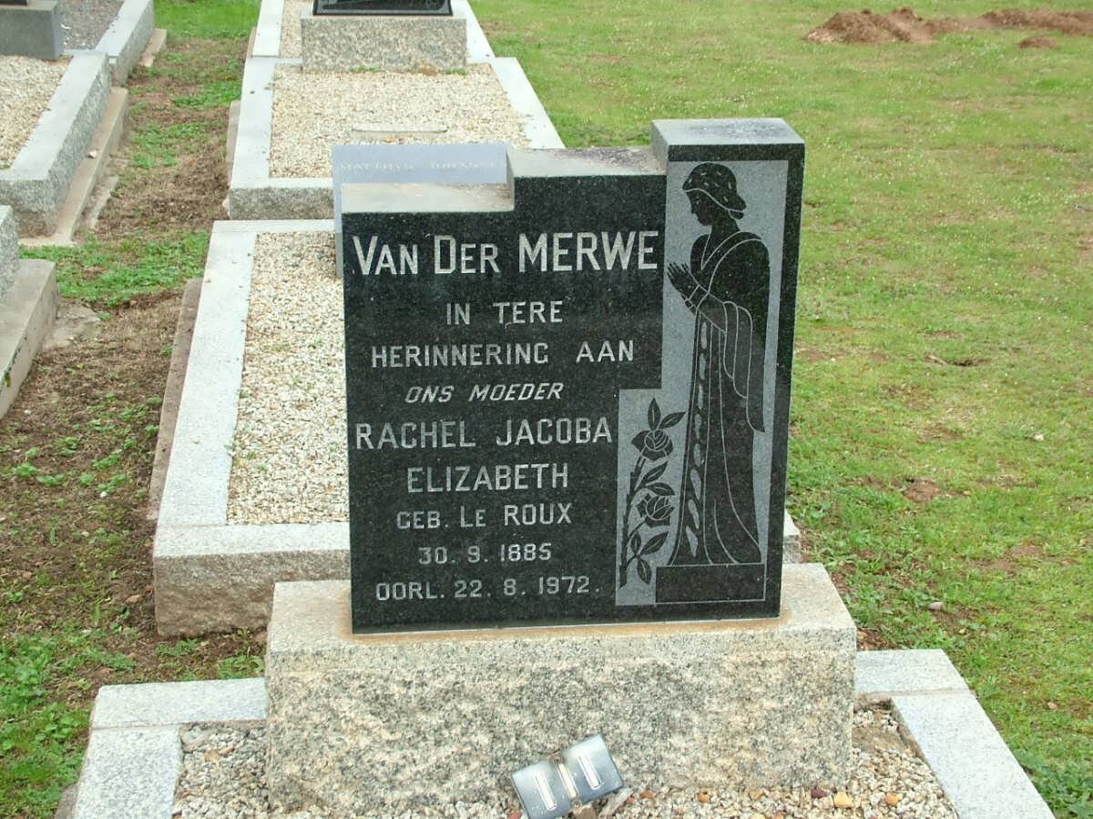 MERWE Rachel Jacoba Elizabeth, van der nee LE ROUX 1885-1972