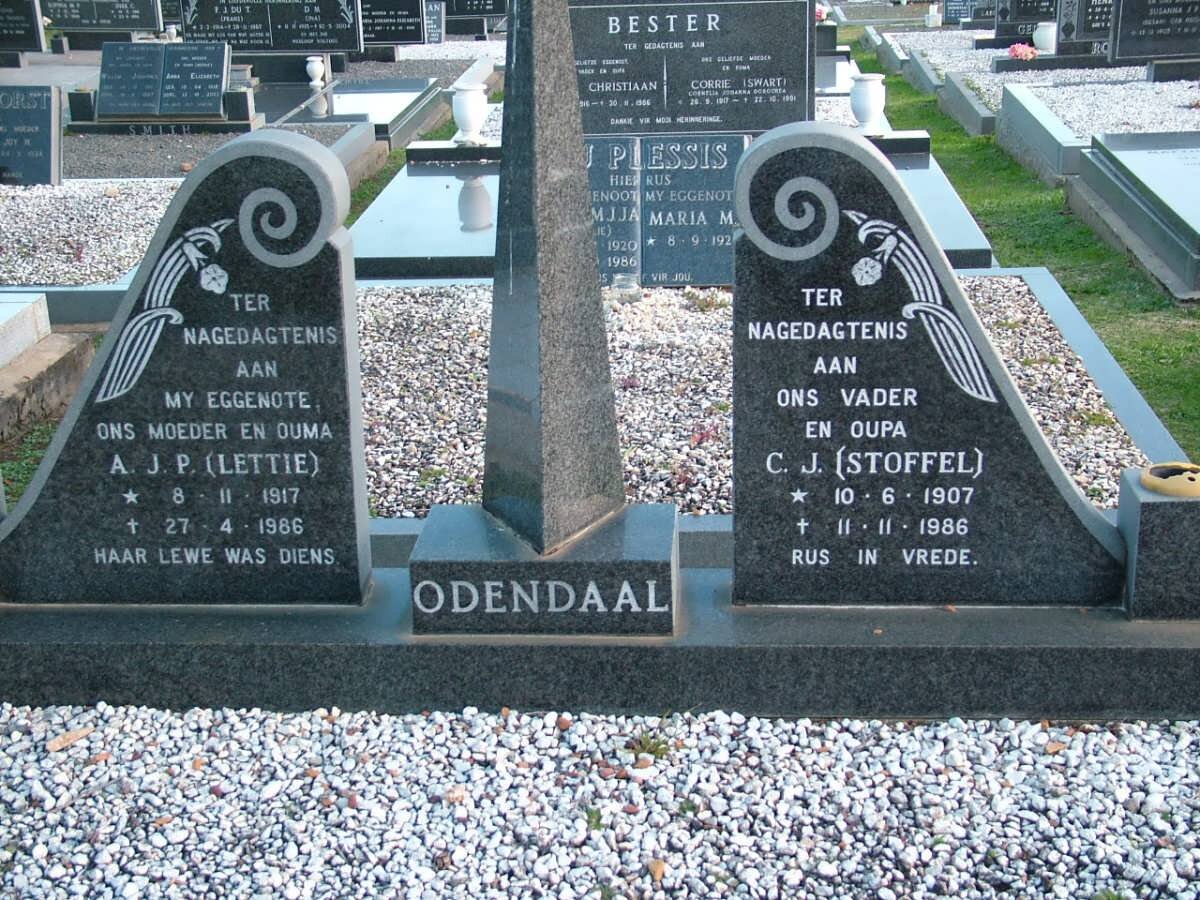 ODENDAAL C.J. 1907-1986 &amp; A.J.P. 1917-1986