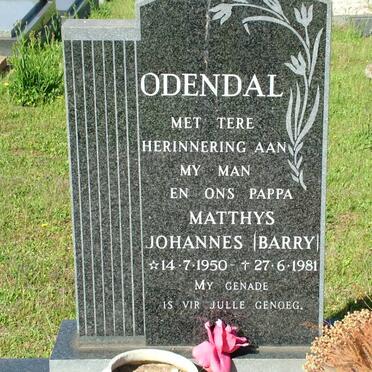 ODENDAL Matthys Johannes 1950-1981