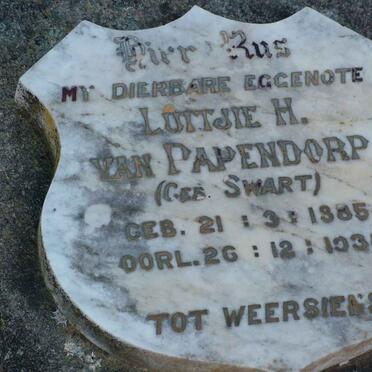 PAPENDORP Luitjie H., van nee SWART 1885-1938