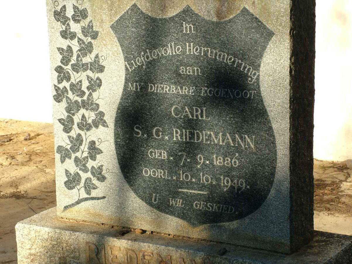 RIEDEMANN Carl S.G. 1886-1949