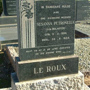 ROUX Susanna Petronella, le nee WOLHUTER 1866-1954