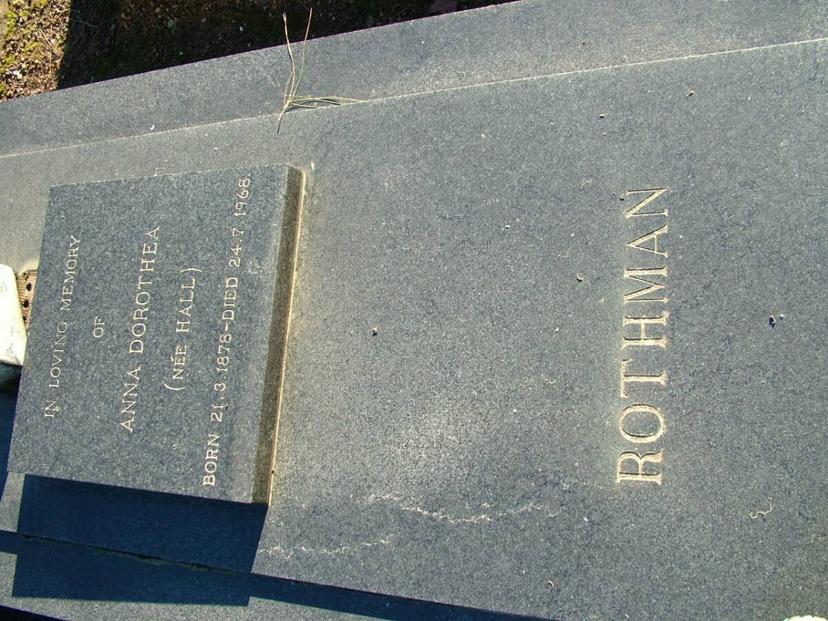 ROTHMAN Anna Dorothea nee HALL 1878-1968