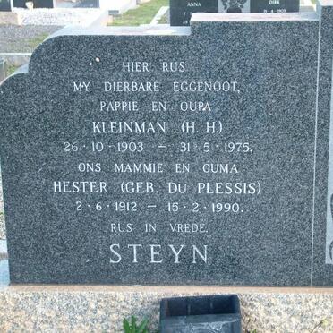 STEYN H.H. 1903-1975 &amp; Hester DU PLESSIS 1912-1990