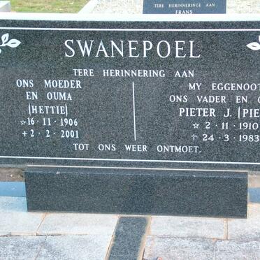 SWANEPOEL Pieter J. 1910-1983 &amp; Hettie 1906-2001