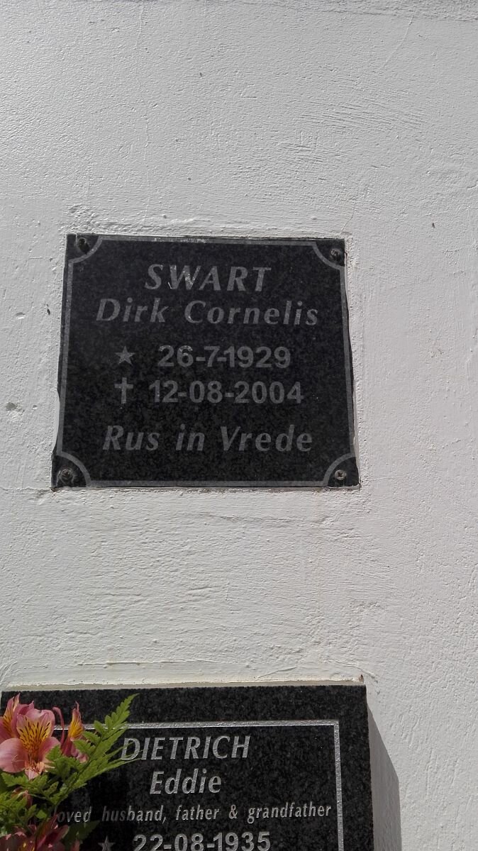 SWART Dirk Cornelis 1929-2004