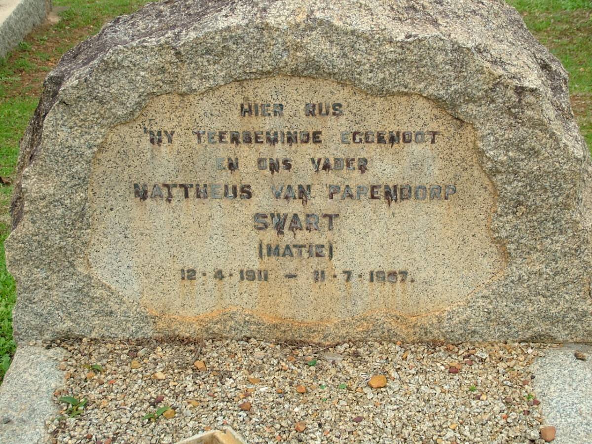 SWART Mattheus van Papendorp 1911-1967