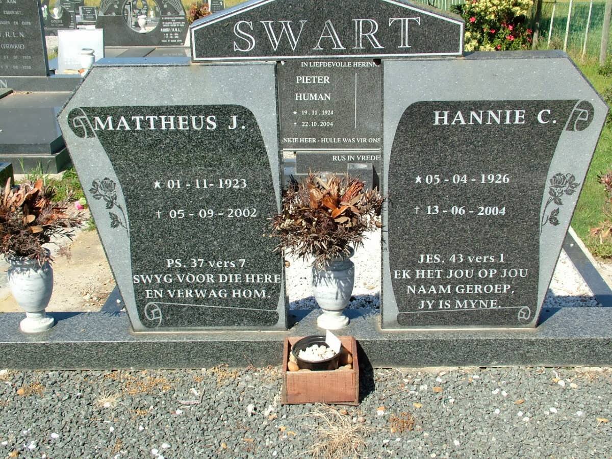 SWART Mattheus J. 1923-2002 &amp; Hannie C. 1926-2004