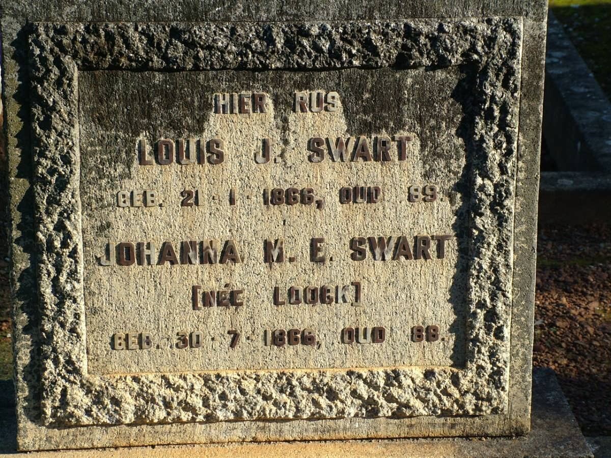 SWART Louis J. 1866- &amp; Johanna M.E. LOOCK 1866-