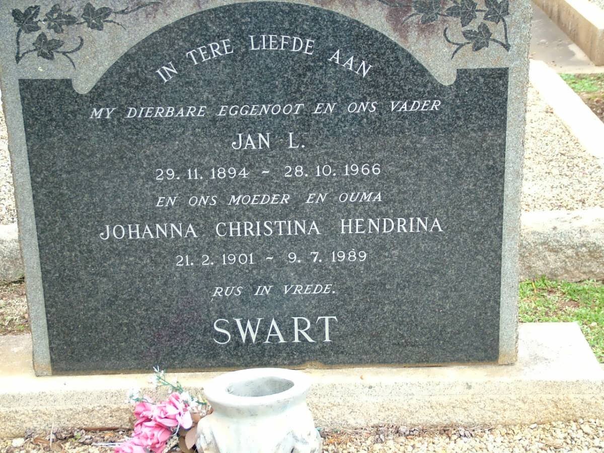 SWART Jan L. 1894-1966 &amp; Johanna Christina Hendrina 1901-1989