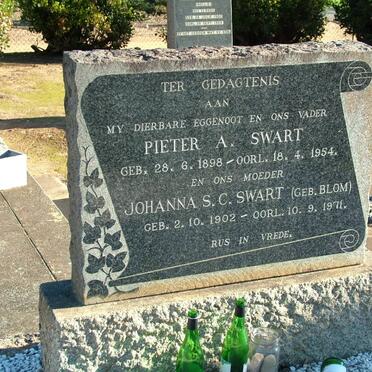 SWART Pieter A. 1898-1954 &amp; Johanna S.C. BLOM 1902-1971