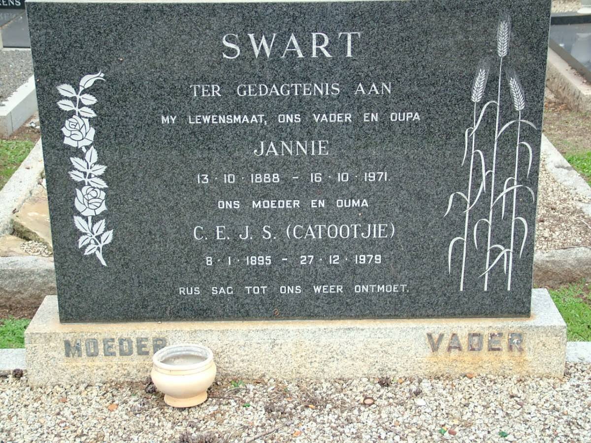 SWART Jannie 1888-1971 &amp; C.E.J.S. 1895-1979