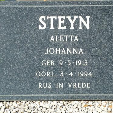 STEYN Aletta Johanna 1913-1994