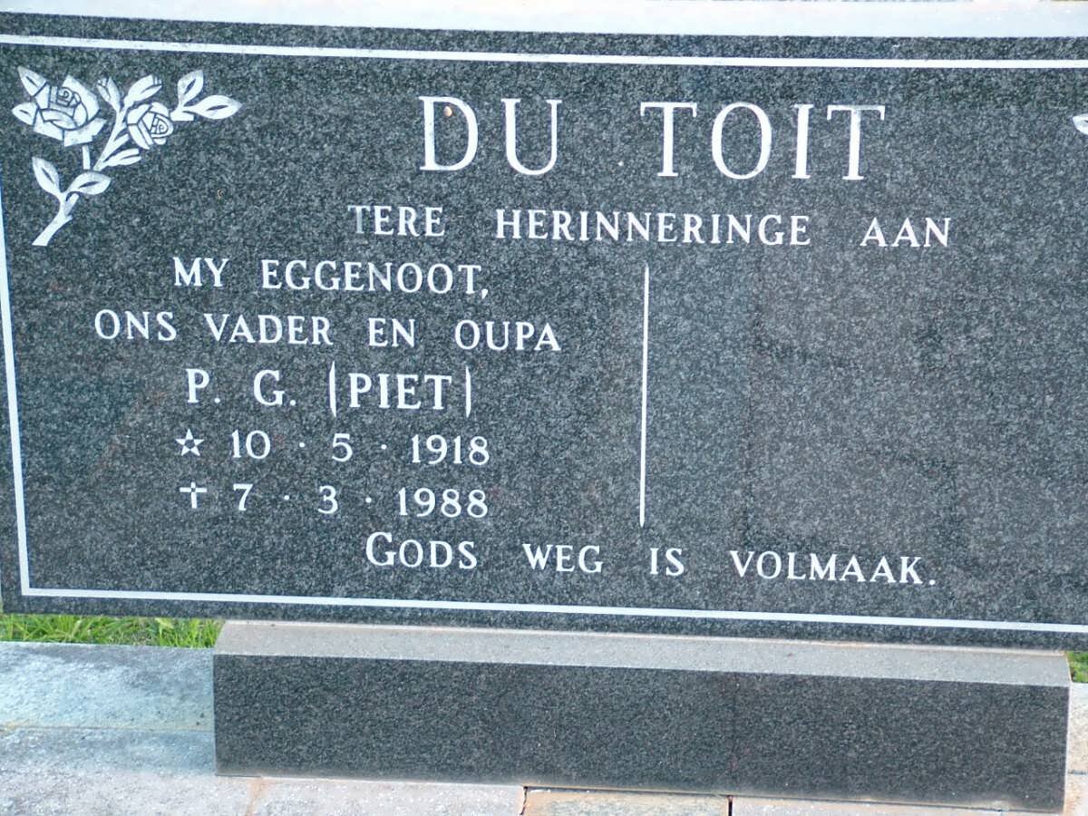 TOIT P.G., du 1918-1988
