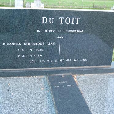TOIT Johannes Gerhardus, du 1923-1991 :: DU TOIT Jaco -1989