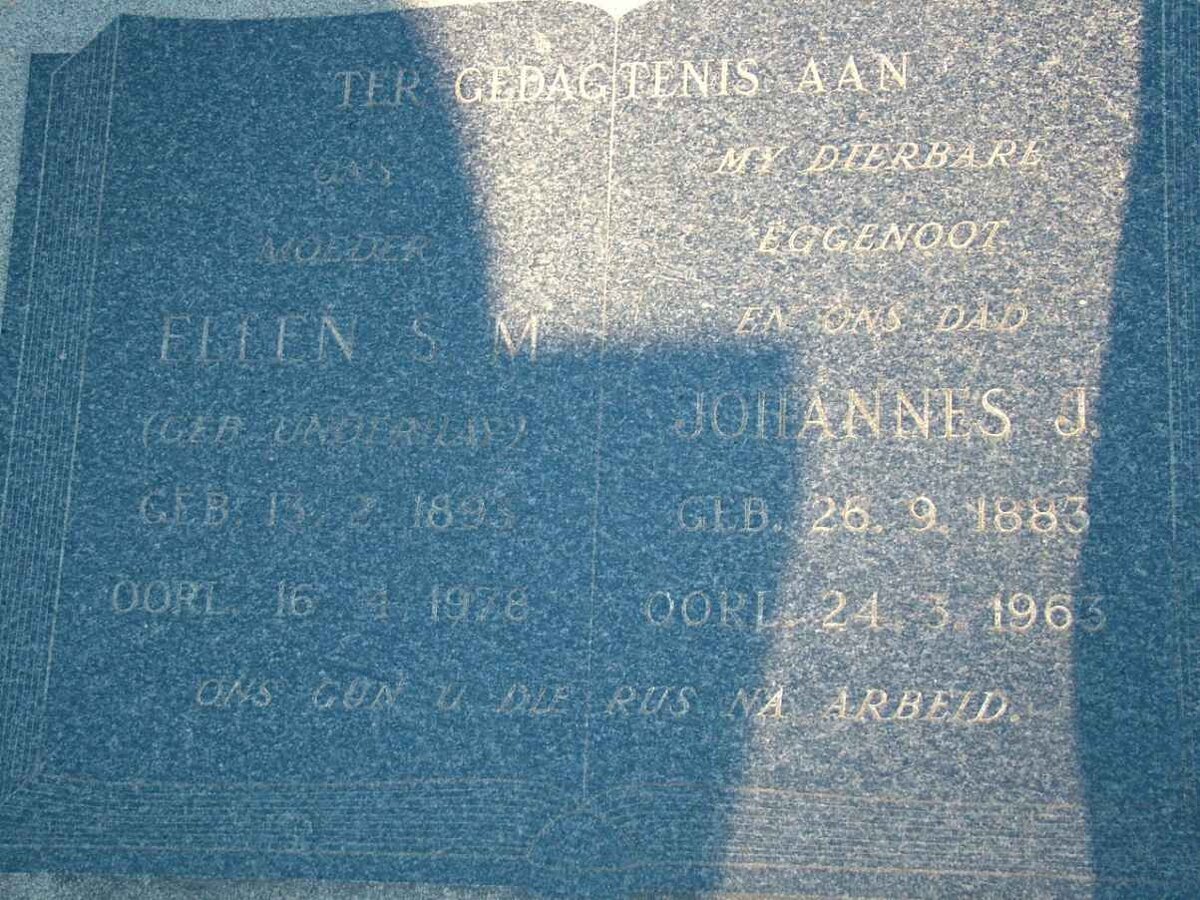TESSELAAR Johannes J. 1883-1963 &amp; Ellen S.M. UNGERLY 1893-1978
