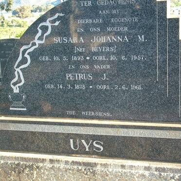 UYS Petrus J. 1878-1961 &amp; Susara Johanna M. BEYERS 1893-1957