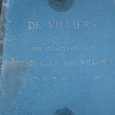 VILLIERS Stienie C.A.E., de nee WILLEMSE 1903-1976