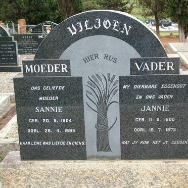 VILJOEN Jannie 1900-1972 &amp; Sannie 1904-1995