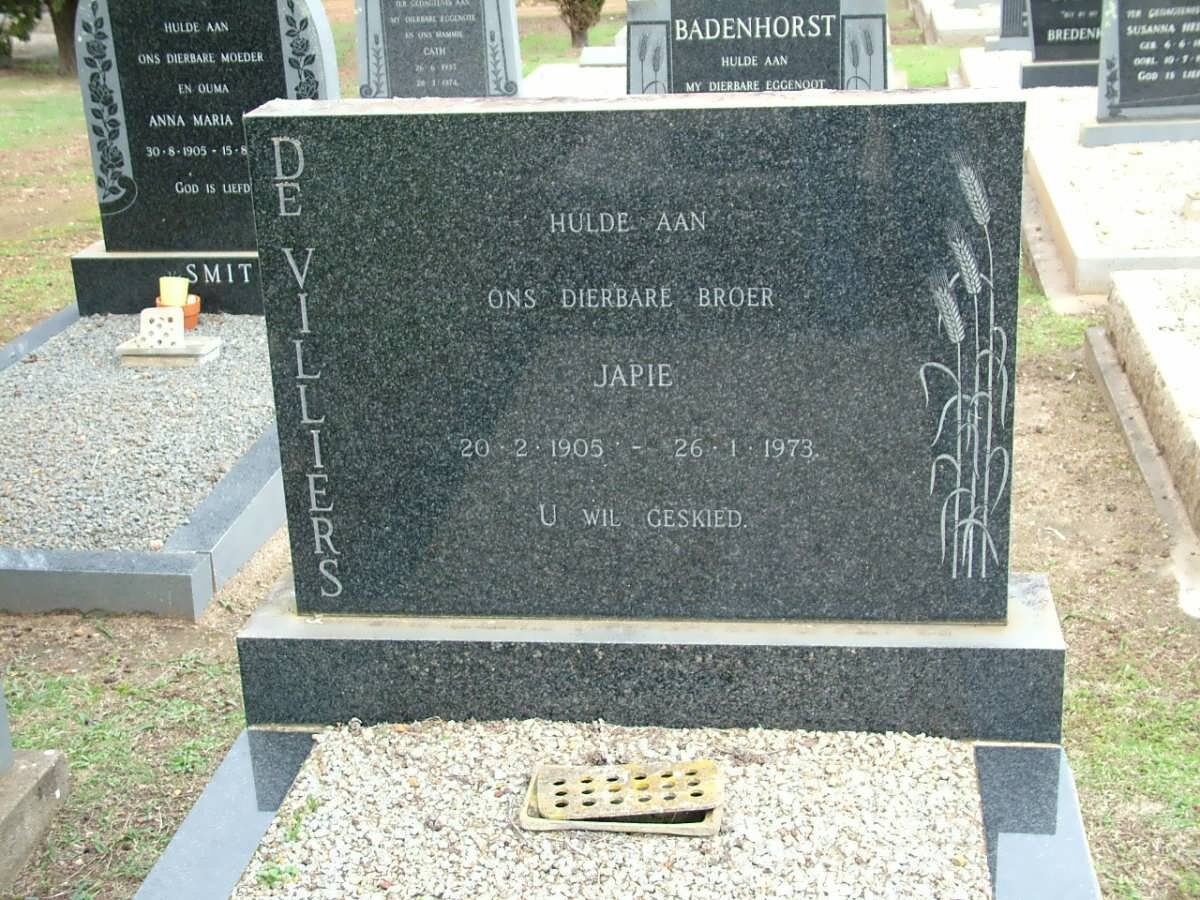 VILLIERS Japie, de 1905-1973