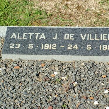VILLIERS Aletta J., de 1912-1988