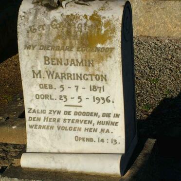 WARRINGTON Benjamin M. 1871-1936