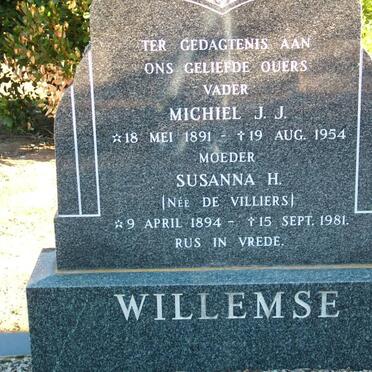 WILLEMSE Michiel J.J. 1891-1954 &amp; Susanna H. DE VILLIERS 1894-1981