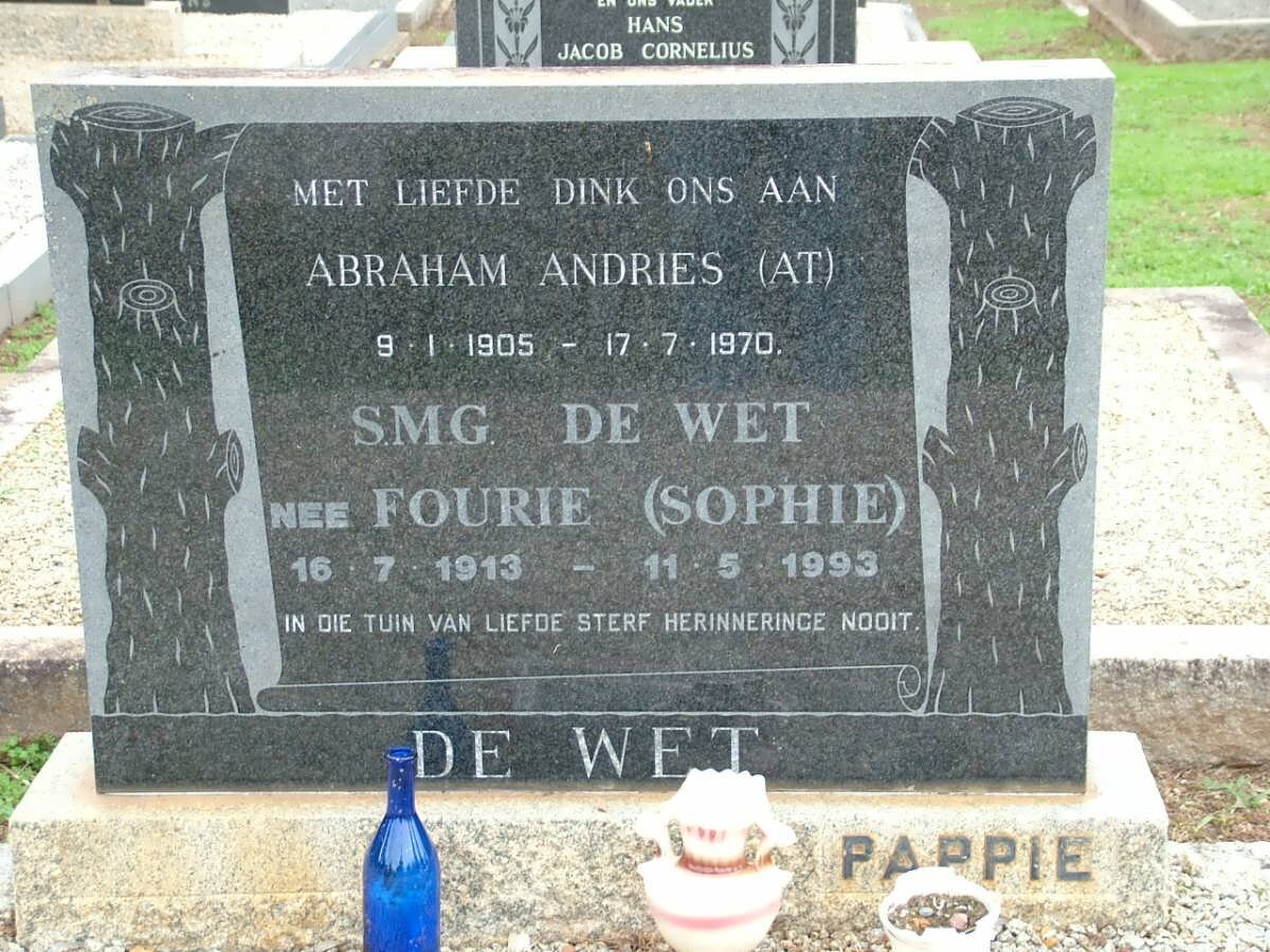 WET Abraham Andries, de 1905-1970 &amp; S.M.G. FOURIE 1913-1993