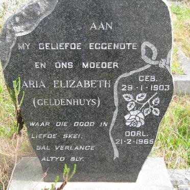 NOWERS Maria Elizabeth nee GELDENHUYS 1903-1965
