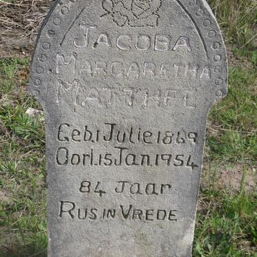 MATTHEE Jacoba Margaretha 1869-1954