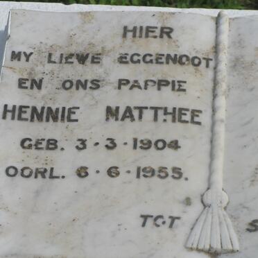 MATTHEE Hennie 1904-1955