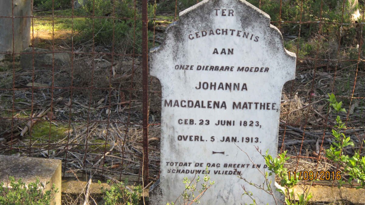 MATTHEE Johanna Magdalena 1823-1913