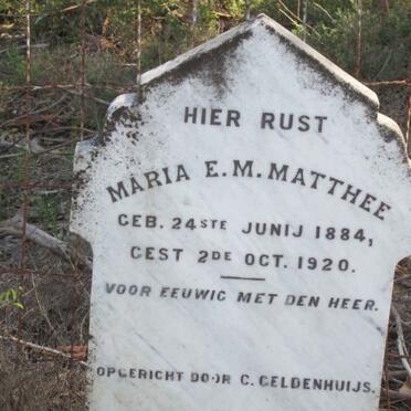 MATTHEE Maria E.M. 1884-1920
