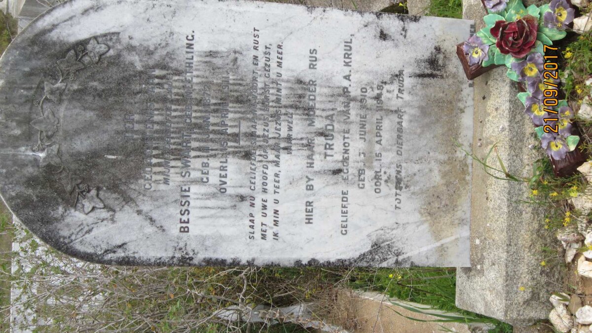 SWART Bessie nee NEETHLING 1872-1911 :: KRUL Truda nee SWART 1910-1948