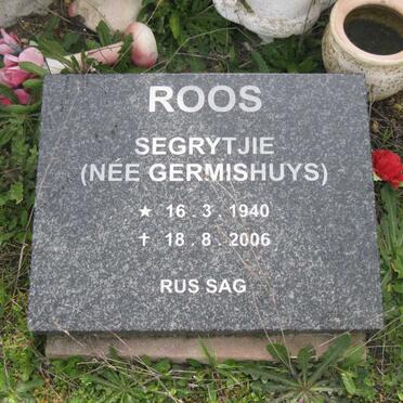ROOS Segrytjie nee GERMISHUYS 1940-2006