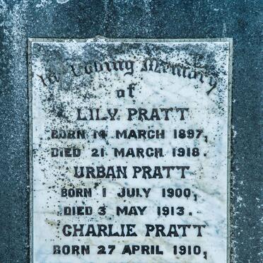 PRATT Lily 1897-1918 :: PRATT Urban 1900-1913 :: PRATT Charlie 1910-1910