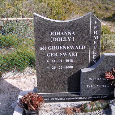 VERMEULEN Johanna voorheen GROENEWALD nee SWART 1918-2008