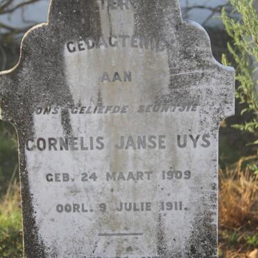 UYS Cornelis Janse 1909-1911