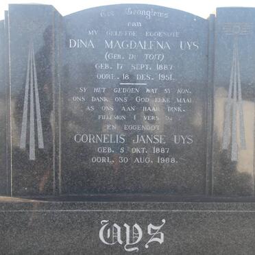 UYS Cornelis Janse 1887-1968 &amp; Dina Magdalena DU TOIT 1887-1951