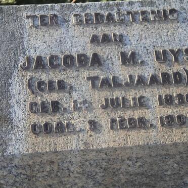UYS Jacoba M. nee TALJAARD 1830-1907
