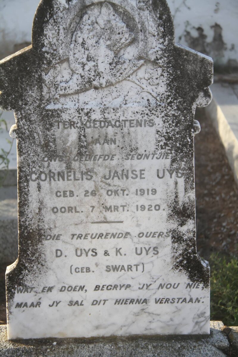 UYS Cornelis Janse 1919-1920