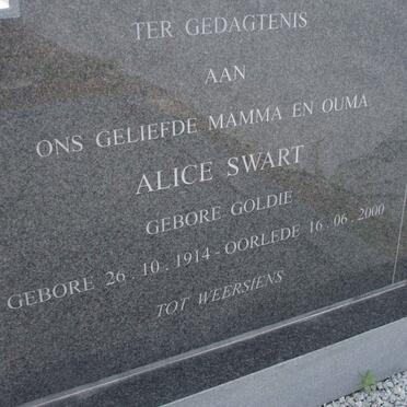 SWART Alice nee GOLDIE 1914-2000