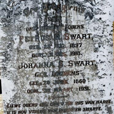 SWART Petrus H. 1857-1918 &amp; Johanna S. LOURENS 1860-1931