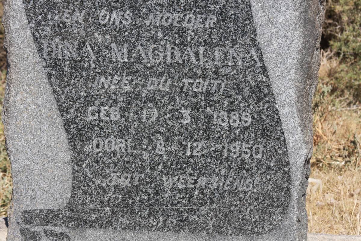 ROUX Dina Magdalena nee DU TOIT 1889-1950