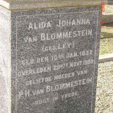 BLOMMESTEIN Alida Johanna, van nee LEY 1832-1909