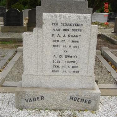 SWART P.A.J. 1886-1956 &amp; A.D. FOURIE 1889-1959