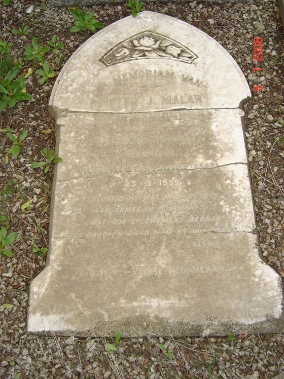 MALAN Pieter J. -1959