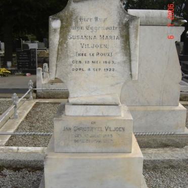 VILJOEN Jan Christoffel 1835- &amp; Susanna Maria LE ROUX 1863-1922