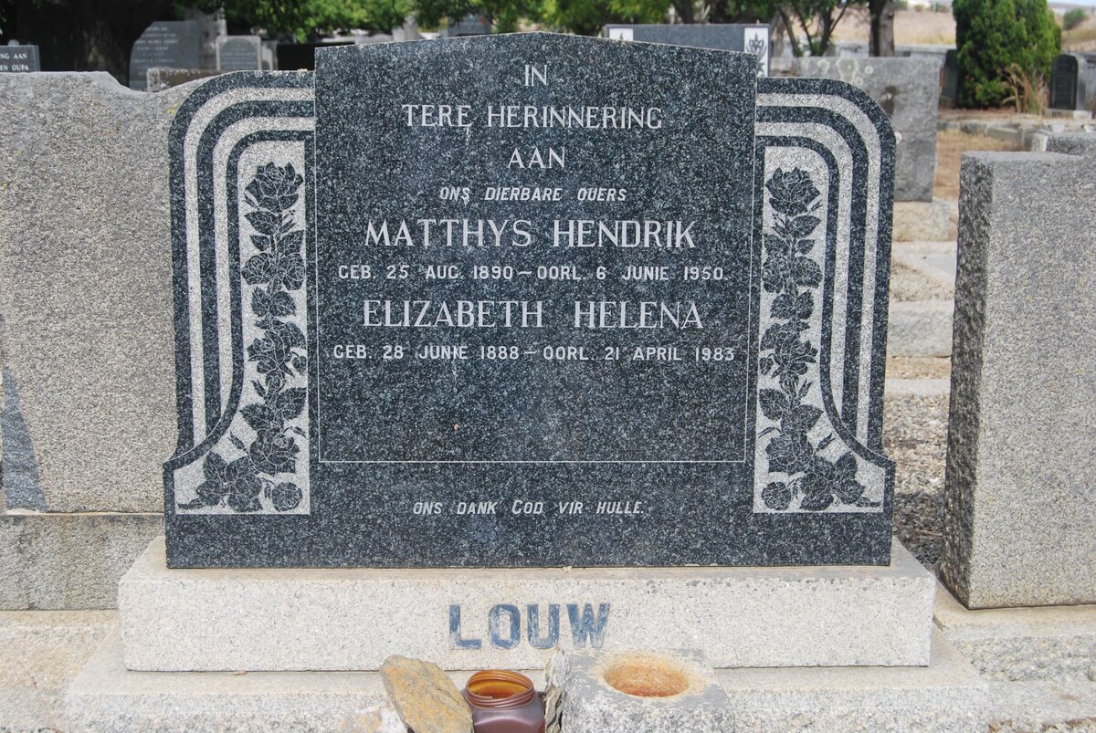 LOUW Matthys Hendrik 1890-1950 &amp; Elizabeth Helena 1888-1983