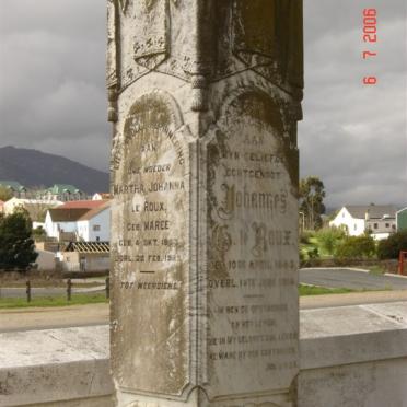 ROUX Johannes, le 1845-1914 &amp; Martha Johanna MAREE 1853-1929